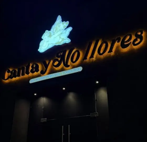 Letrero luminoso de Canta y no llores
